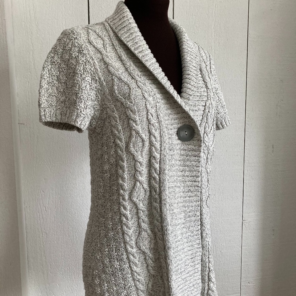 Christopher & Banks Gray Silver Cardigan Sweater Size M